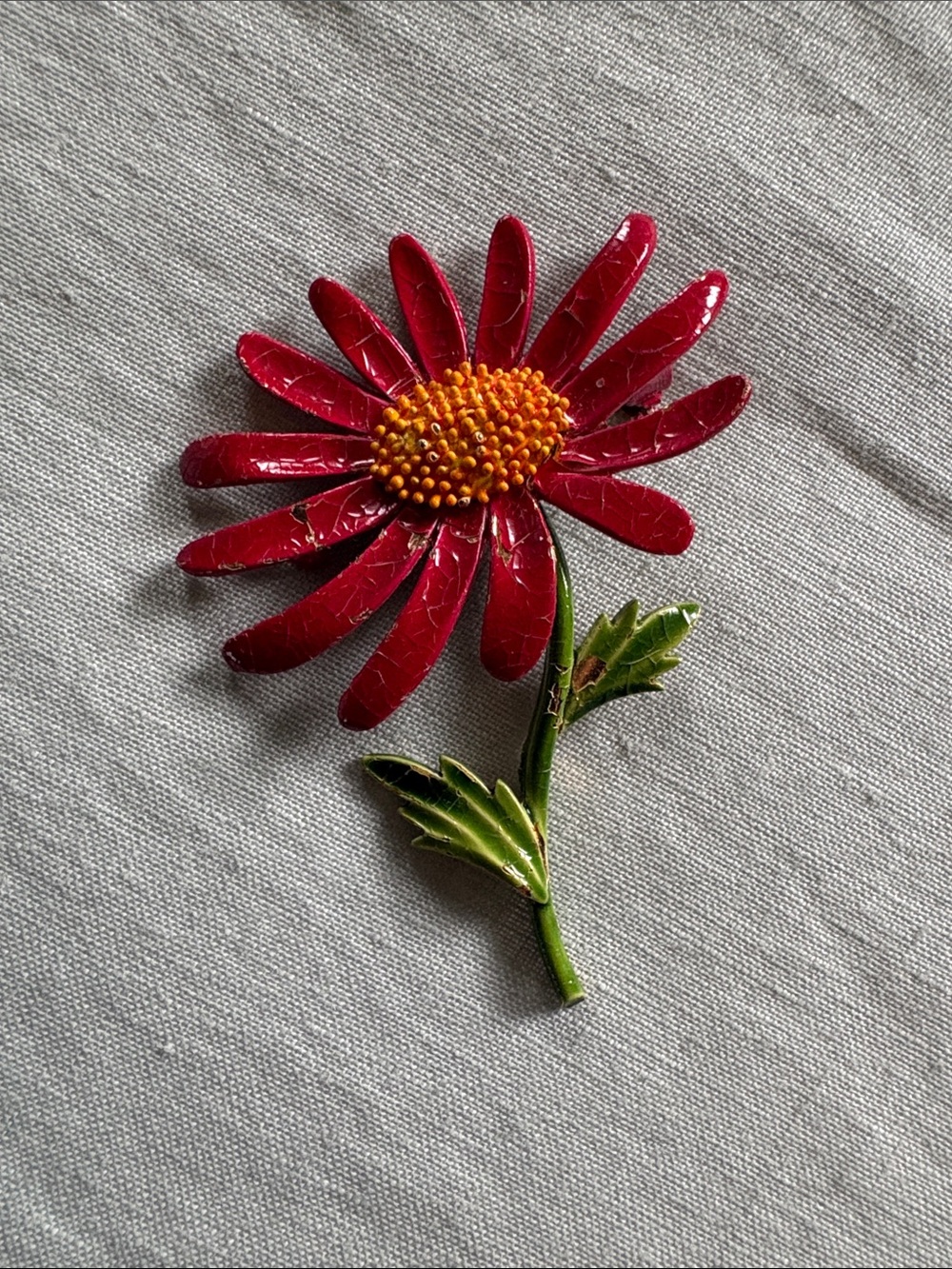 Vintage Enamel Flower Brooch